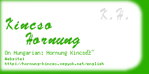 kincso hornung business card